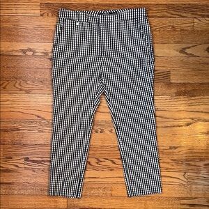 Lauren Ralph Lauren Black/White Gingham Slim Leg Pant Size 6P Preppy Classic
